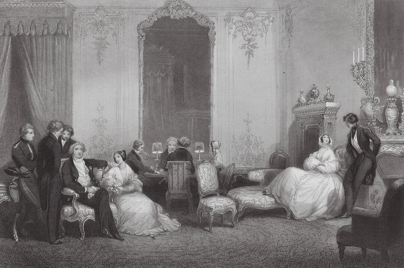 En parisisk familj (gravyr) av Eugene Louis (after) Lami
