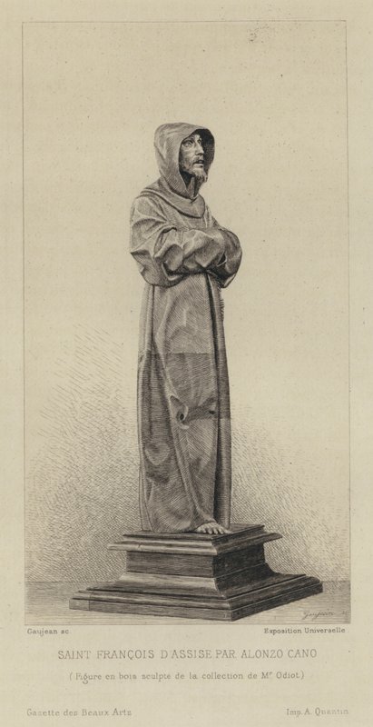 Träfigur av St Francis av Assisi av Alonzo Cano av Eugène Gaujean