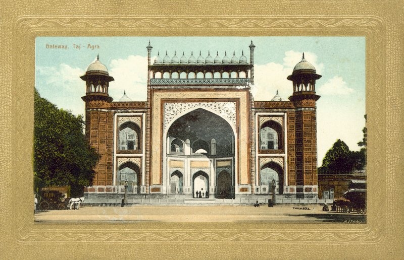 Gateway, Taj Mahal, Agra, Indien av European Photographer