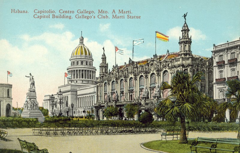 Havanna, Kuba, Capitol Building, Gallegos Club, Marti-statyn av European Photographer