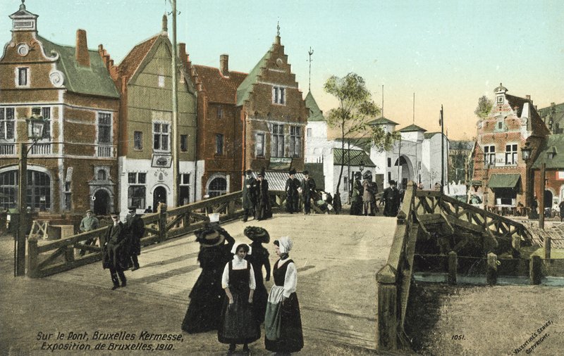 På bron, Bryssel Kermesse, Brysselutställning, 1910 av European Photographer