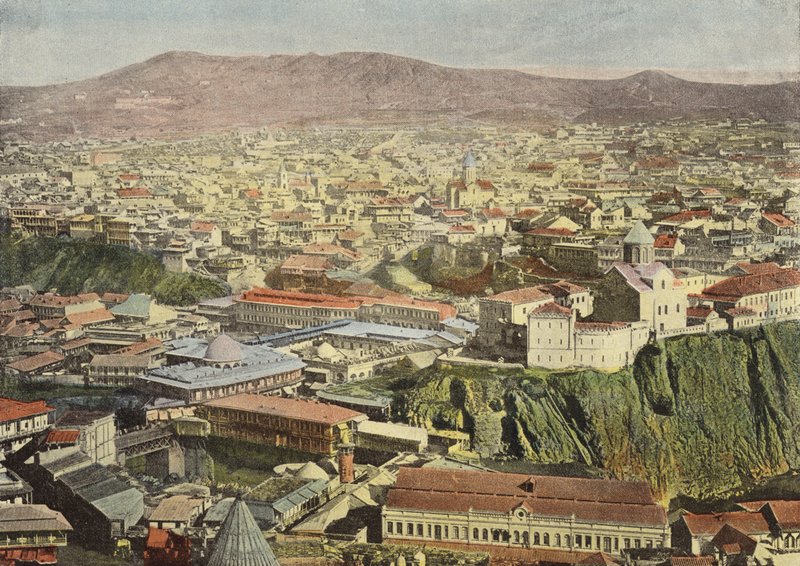 Tiflis, allmän utsikt över den vänstra stranden av Koura av European Photographer