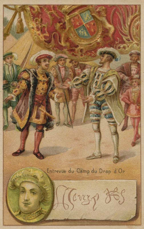 Möte mellan Henrik VIII av England och Frans I av Frankrike på gulddukens fält, 1520 av European School