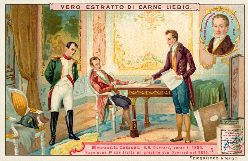 Napoleon förhandlar om ett lån med den franske bankiren Gabriel-Julien Ouvrard, 1815 av European School