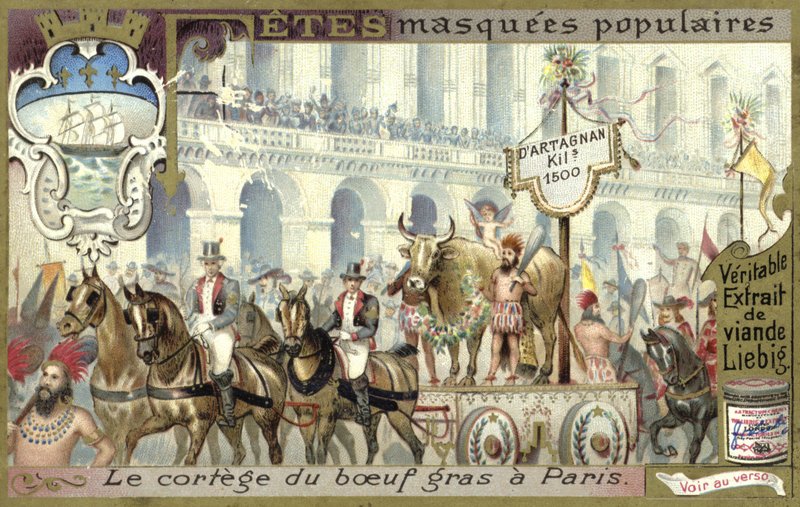 Procession av den göda tjuren på fettisdagen, Paris av European School