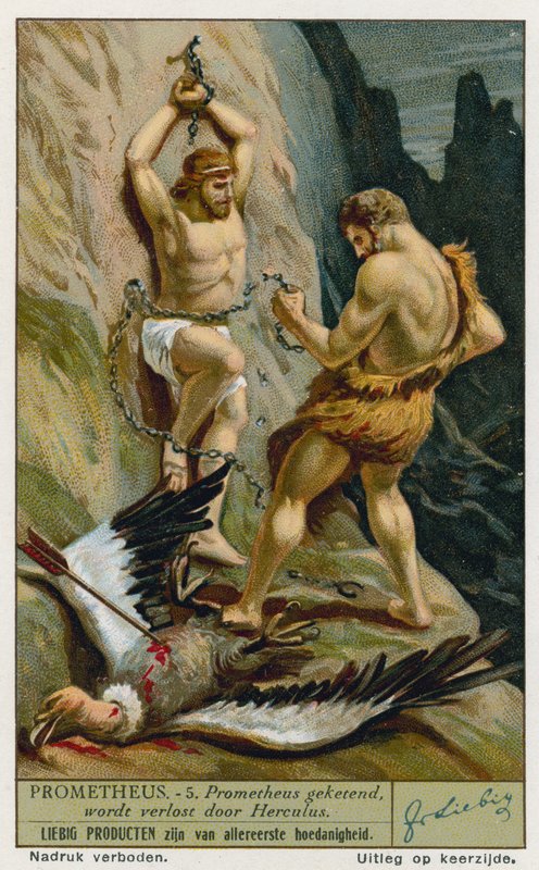 Prometheus släppt från sina bojor av Hercules av European School