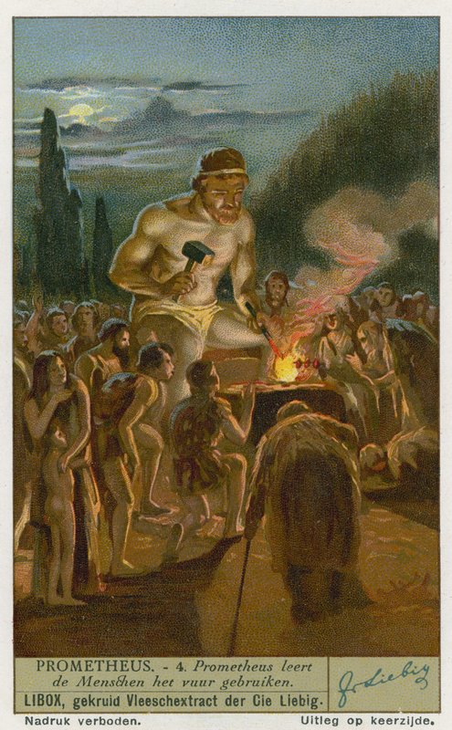 Prometheus lär människan hur man använder eld av European School