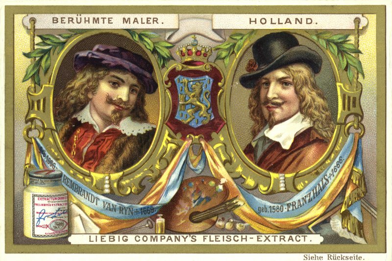 Rembrandt van Rijn och Frans Hals, holländska konstnärer av European School