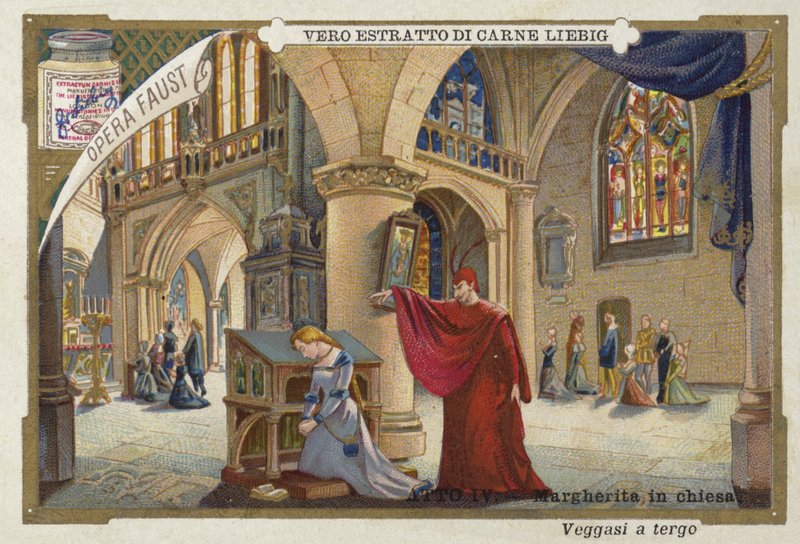 Scen från Faust, en opera av Charles Gounod av European School