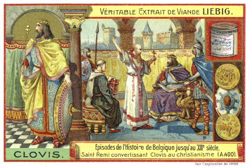 Sankt Remigius konverterade Clovis I, Frankernas kung, till kristendomen, 490 av European School