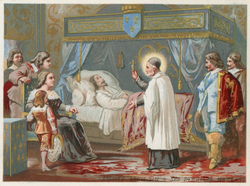 St Vincent de Paul hjälpte kung Ludvig XIII av Frankrike i hans sista ögonblick, 1643 av European School
