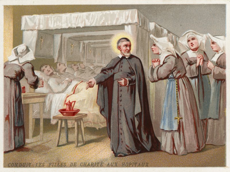 St Vincent de Paul leder The Daughters of Charity för att hjälpa till på ett sjukhus av European School