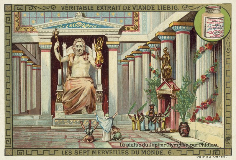 Staty av Zeus i Olympia, Grekland, av Phidias av European School