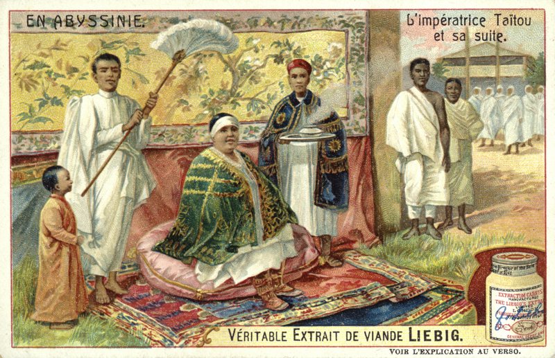 Taytu Betul, Empress Consort of Etiopia, och hennes följe av European School