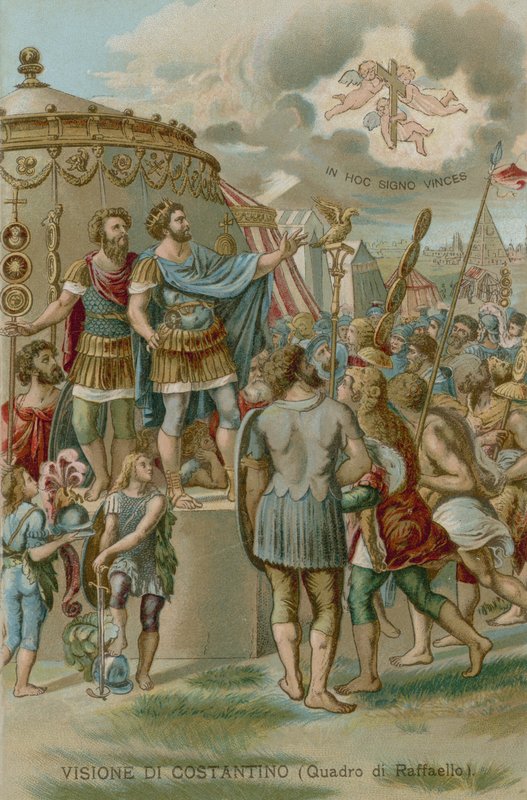 Visionen av Konstantin före slaget vid Milvian Bridge, 312 av European School