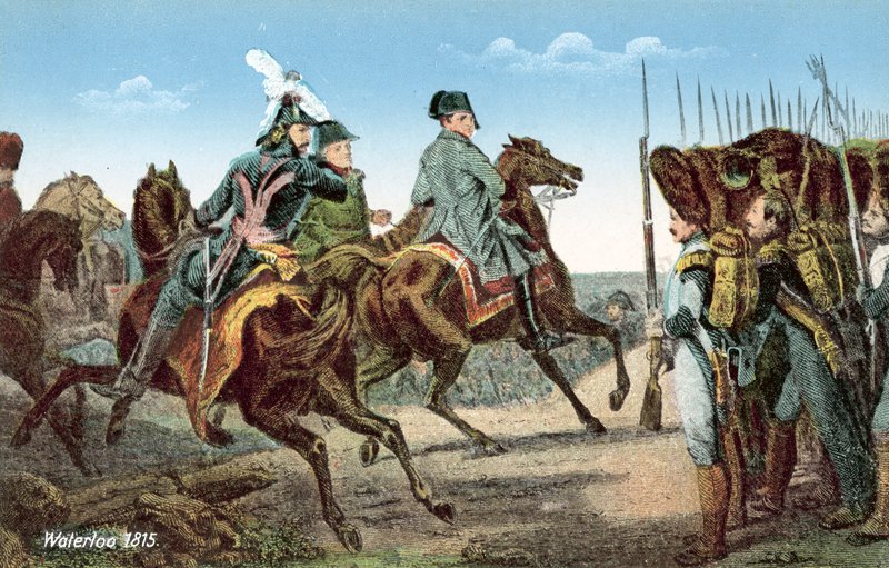 Waterloo 1815, Napoleon håller en revy av sina vakter av European School