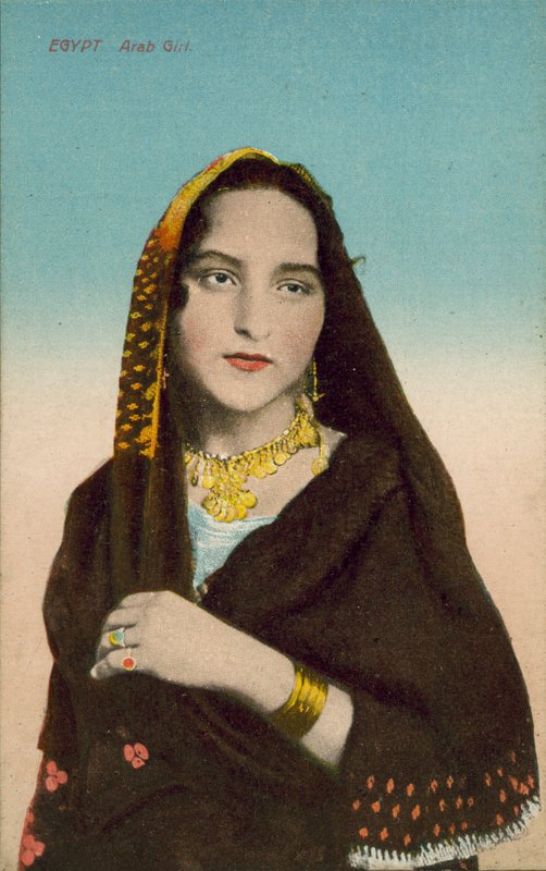Egypten, Arab Girl (färglagd bild) av European Photographer