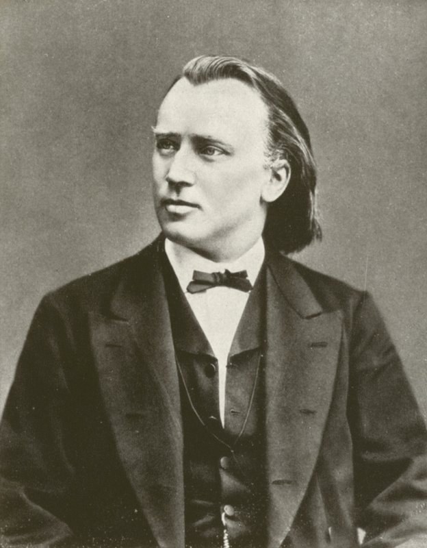 Johannes Brahms, porträtt, ca 1876 (svartvitt foto) av European Photographer