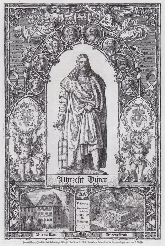 400-årsdagen av födelsen av den tyske konstnären Albrecht Durer (gravyr) av European School