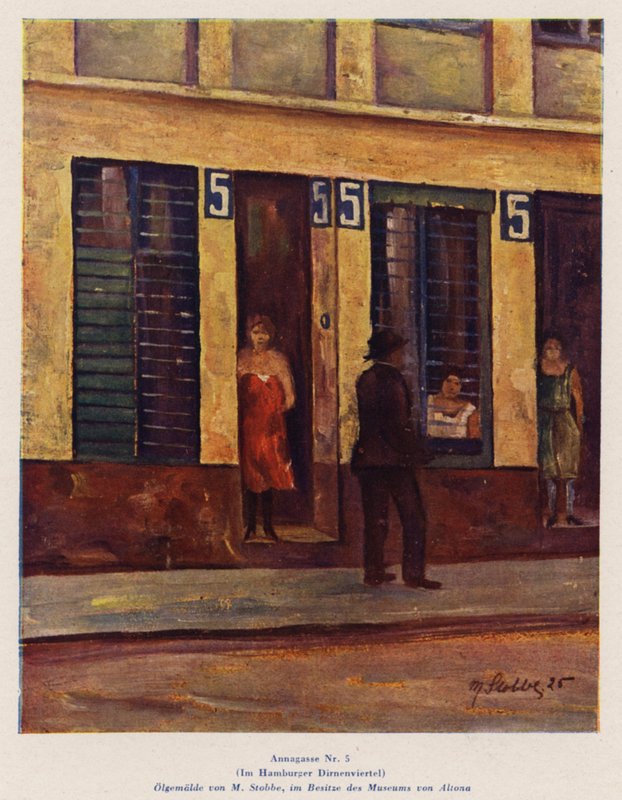 5 Annagasse, i Hamburgs red light district (oljemålning) av European School