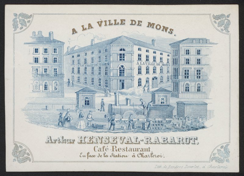 A La Ville De Mons, Arthur Henseval-Rabarot, Caférestaurang (gravyr) av European School