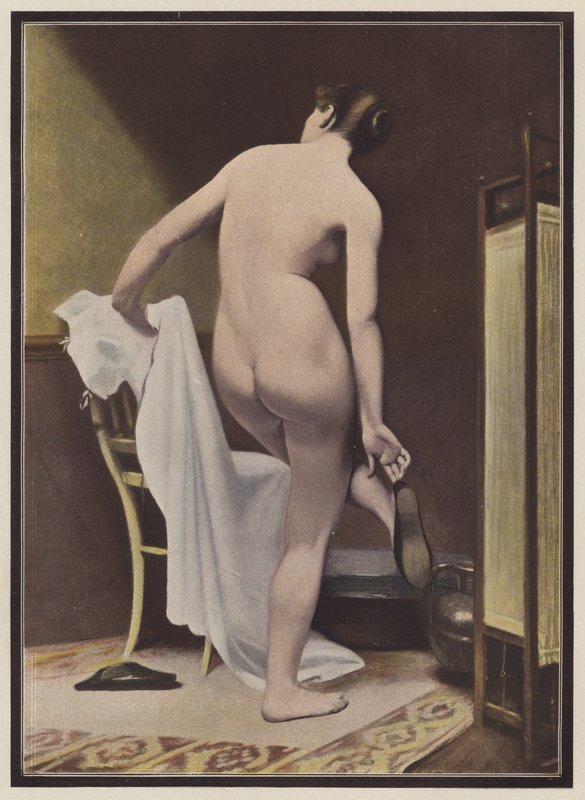 En badare (färg litho) av European School