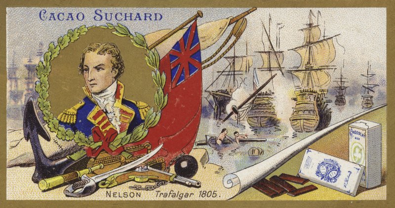 Amiral Lord Nelson och slaget vid Trafalgar, 1805 av European School