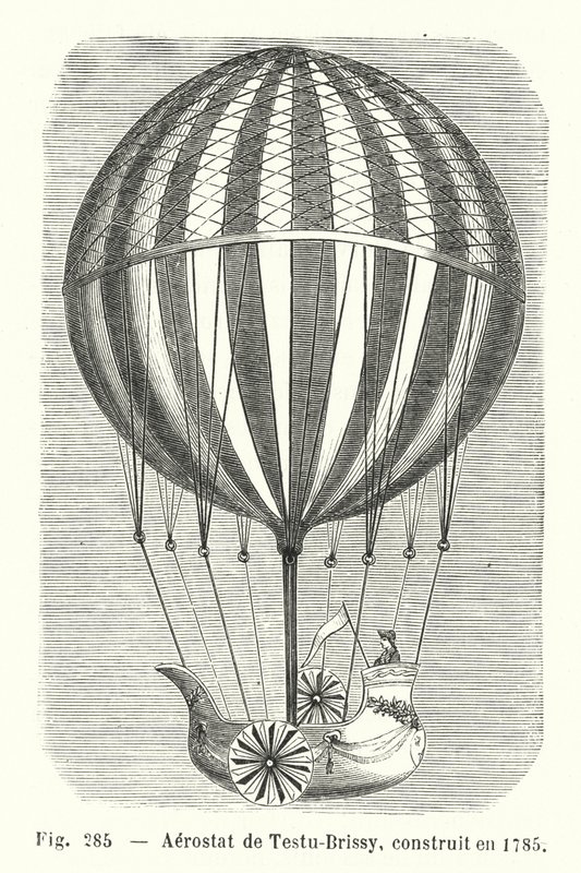 Aerostat av Testu-Brissy, byggd 1785 (gravyr) av European School