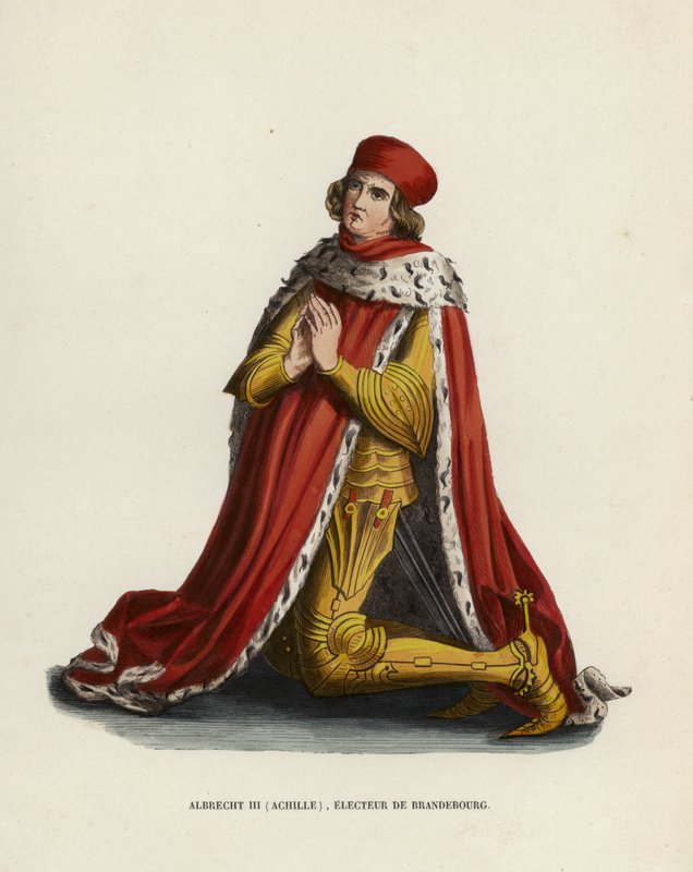 Albrecht III, Akilles, kurfurste av Brandenburg (färgad gravyr) av European School