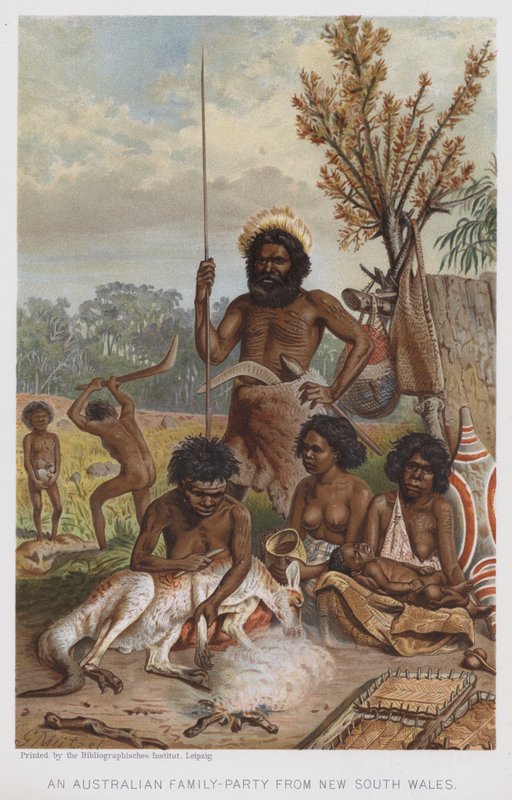 En australisk familjefest från New South Wales (chromolitho) av European School