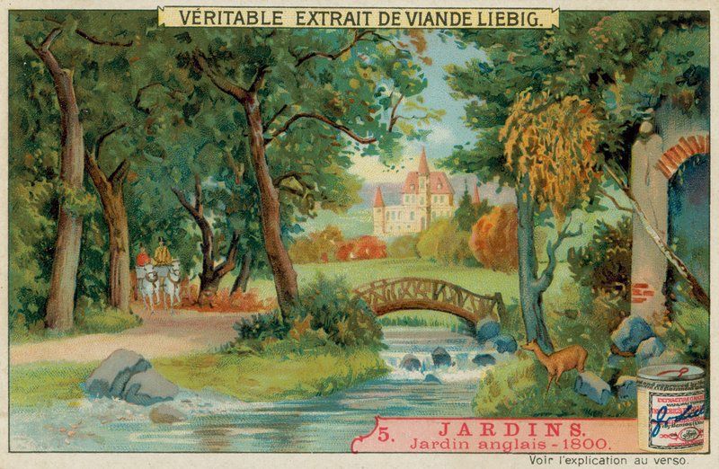 En engelsk trädgård från 1800-talet av European School