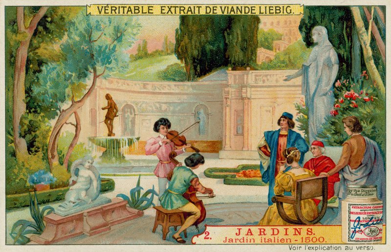 En italiensk trädgård från 1500-talet av European School