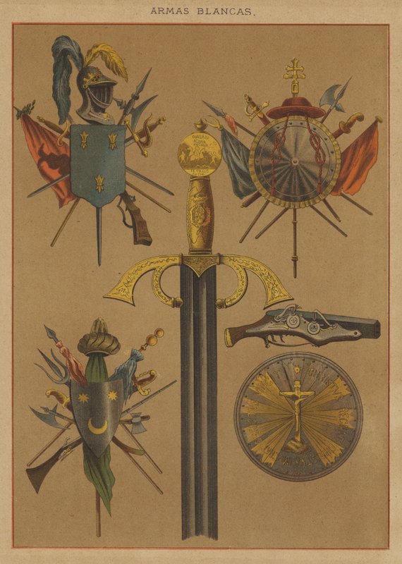 Vita vapen (färg litho) av European School
