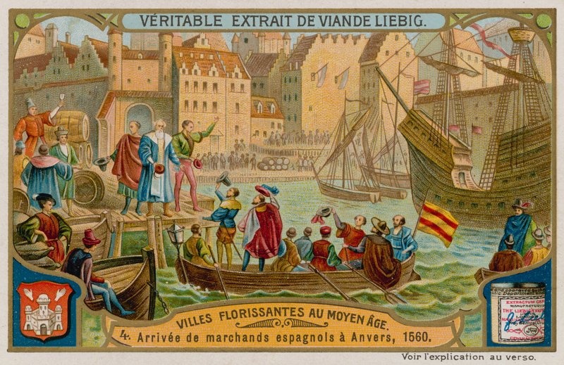 De spanska köpmännens ankomst till Antwerpen 1560 av European School