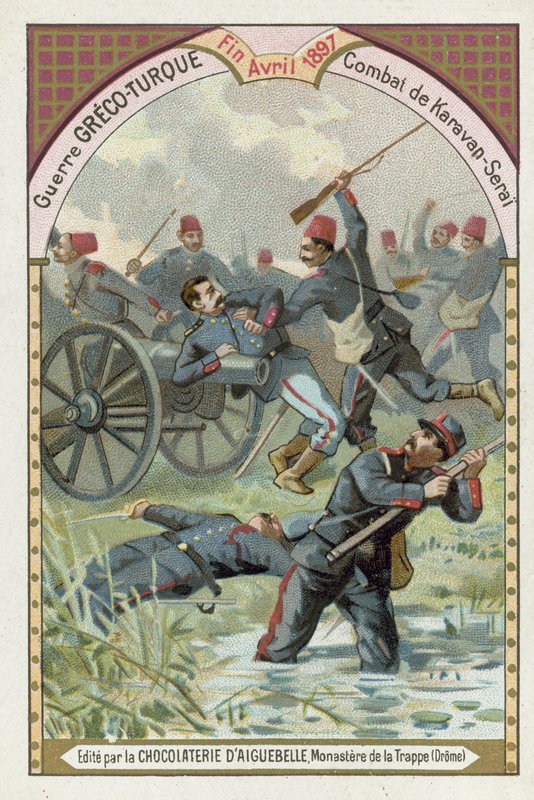 Slaget vid Karavan-Serai, grekisk-turkiska kriget, april 1897 av European School