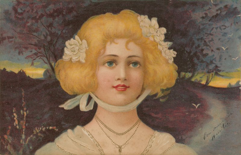 Blond med blå ögon av European School