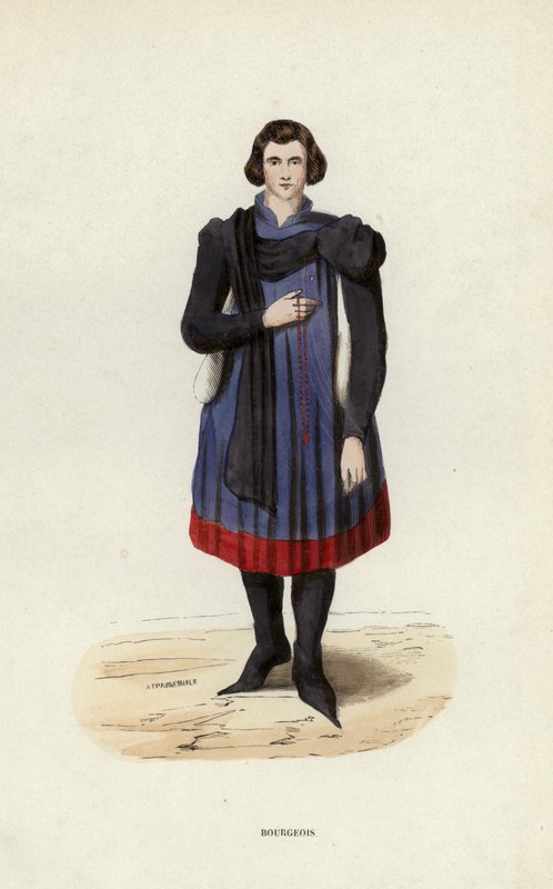 Bourgeois (färgad gravyr) av European School