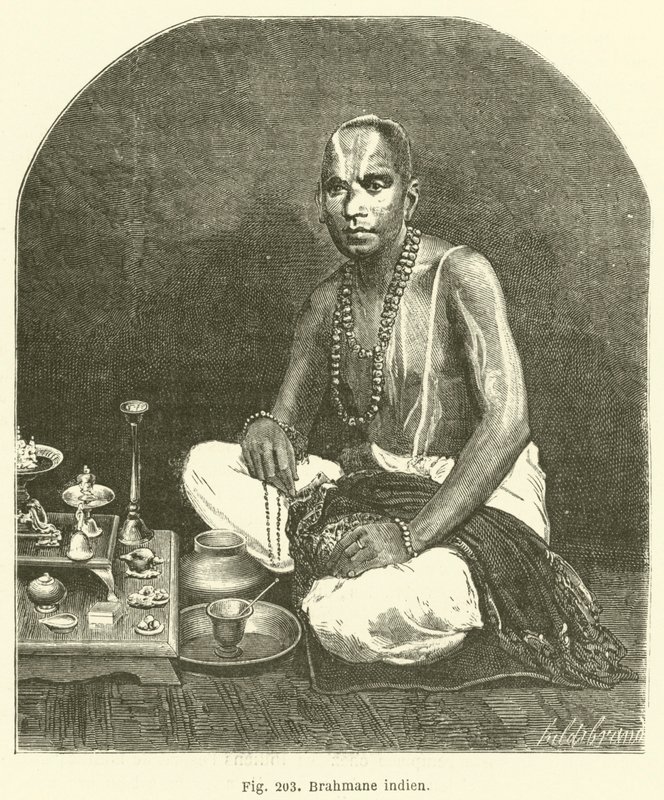 Brahmins Indien (gravyr) av European School