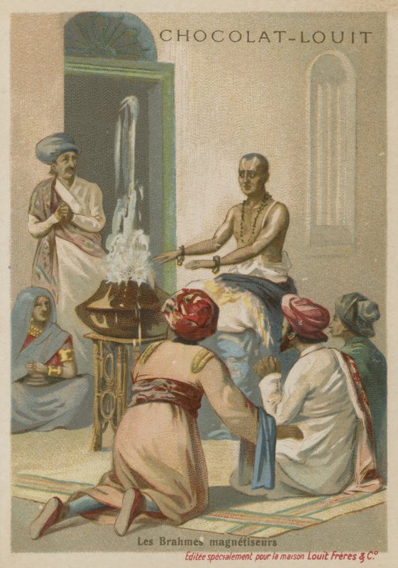 Brahmin höjer vatten genom magnetism, Indien av European School