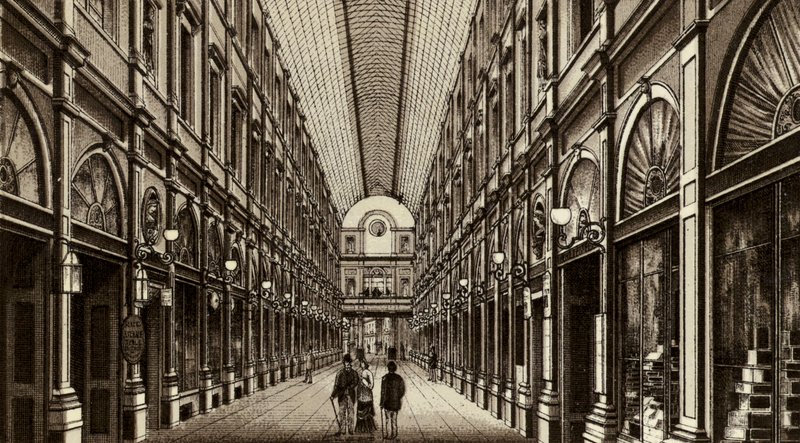 Bryssel/Bryssel: Galleries St Hubert (litho) av European School