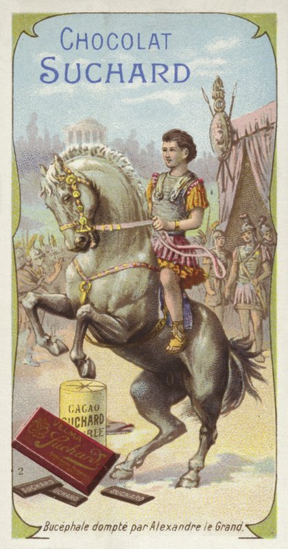 Bucephalus tämjas av Alexander den store av European School