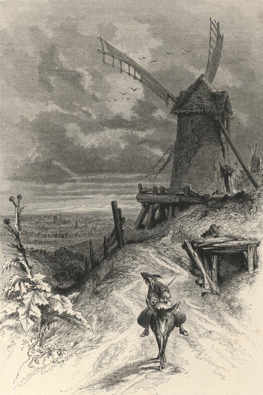 Butte Montmartre i det sjuttonde århundradet (gravyr) av European School