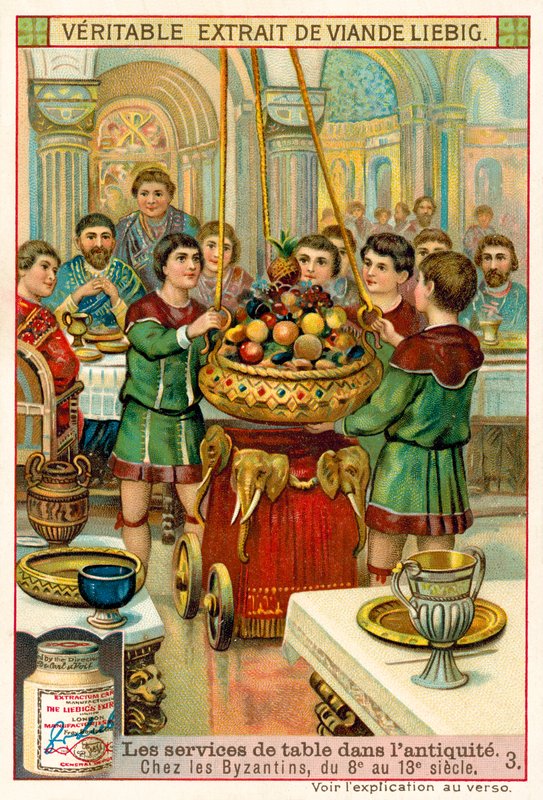 Bysantinsk servis, 700-1200-tal (chromolitho) av European School