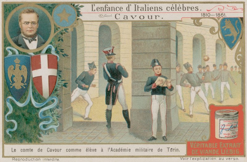Camillo Benso, greve av Cavour, studerar vid militärakademin i Turin av European School