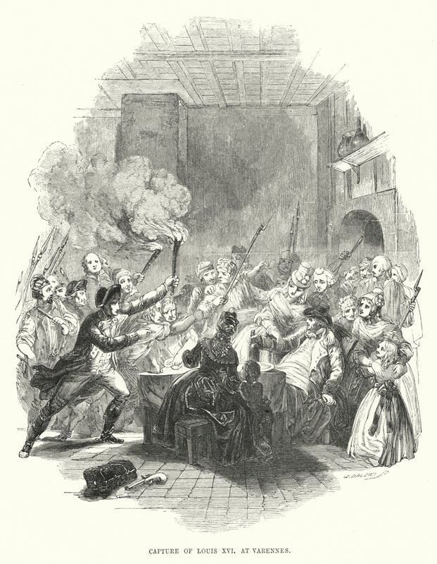 Fångst av Ludvig XVI i Varennes (gravyr) av European School