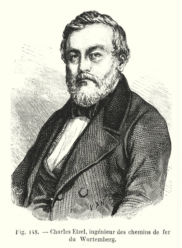 Charles Etzel, Württembergs järnvägsingenjör (gravyr) av European School