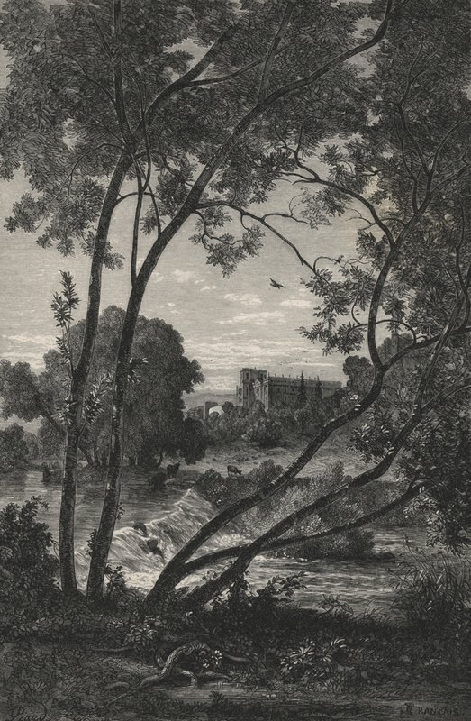 Chatsworth, till hertigen av Devonshire, England (gravyr) av European School