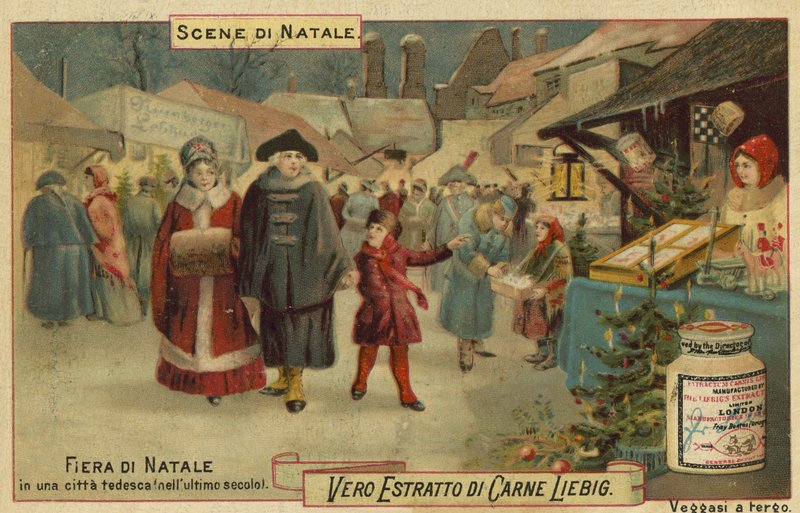 Julmässa i en tysk stad av European School