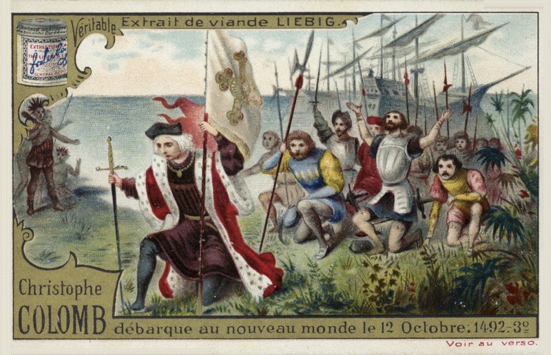 Christopher Columbus går i land i den nya världen, 12 oktober 1492 av European School