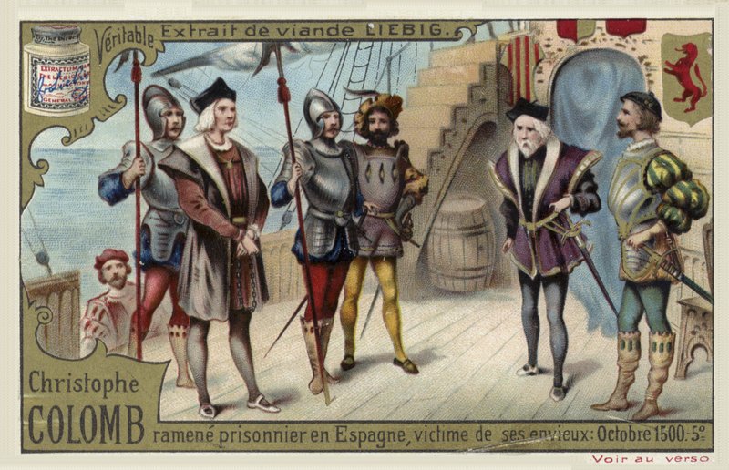Christopher Columbus fördes tillbaka till Spanien som fånge, oktober 1500 av European School